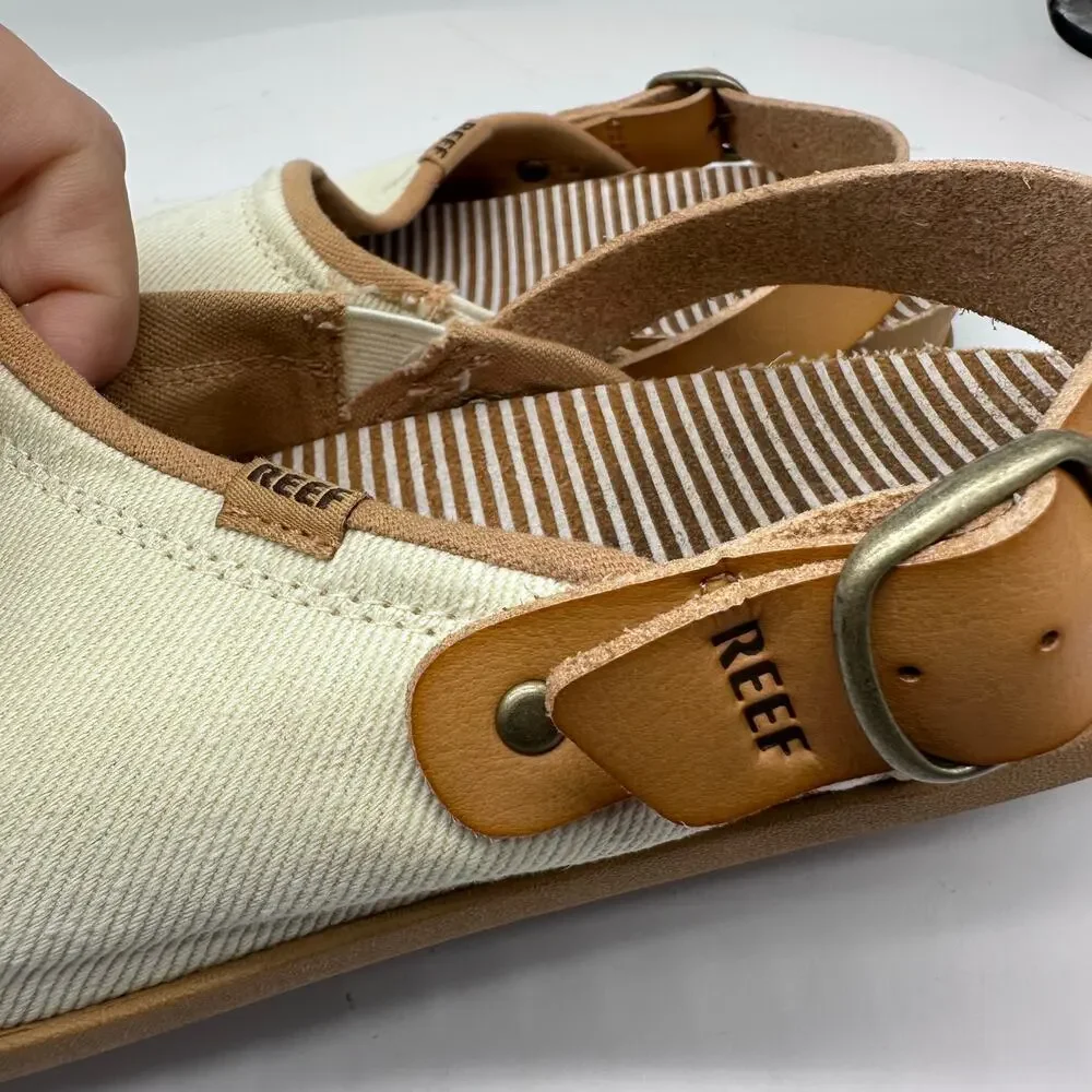 Reef Cushion Sage Slingback Cream Clog Womens Size 7 Style C18633 Textile